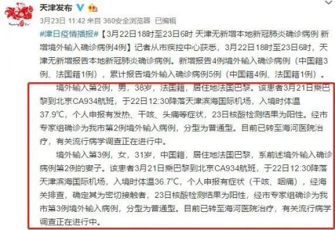 “31省份新增本土确诊23例天津8例” 天津新增几例本土确诊病例？-第1张图片
